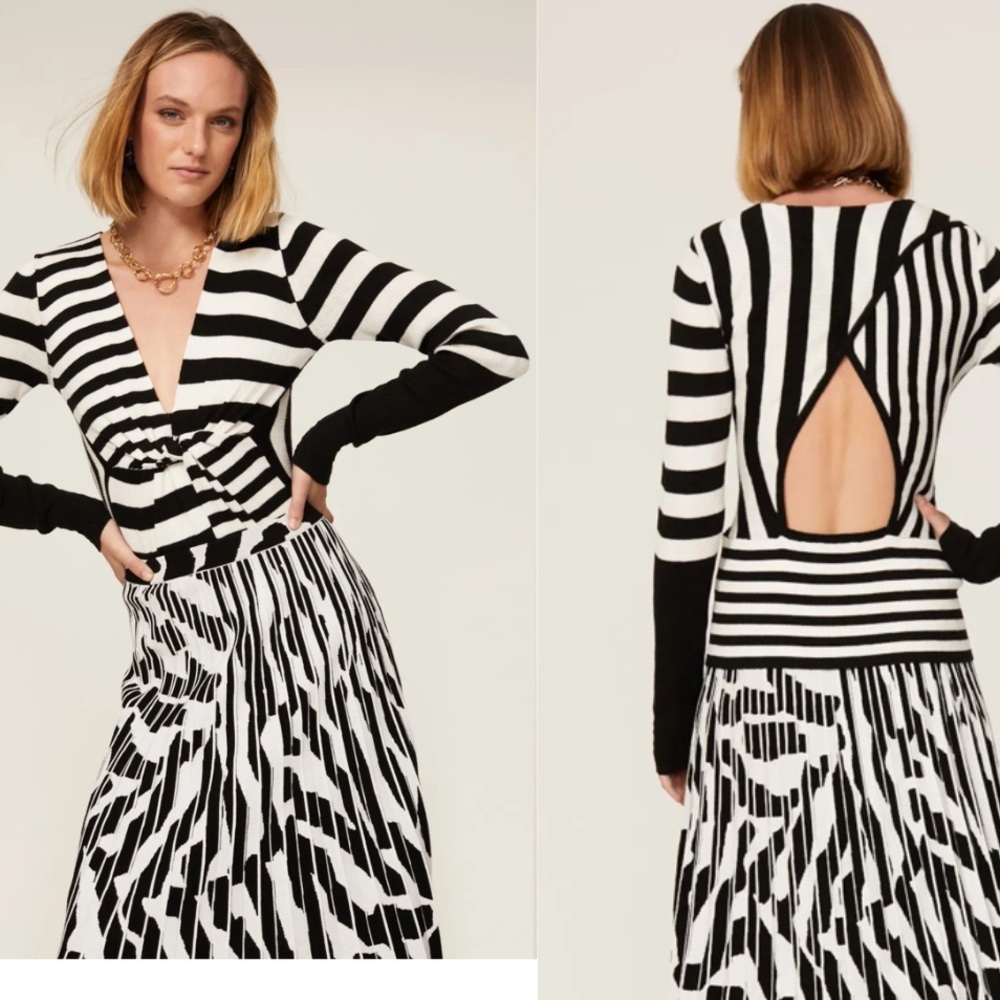 TOME Collective Striped Twist Front Sweater with Open Back